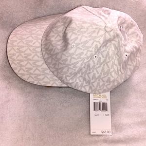 Michael Kors White and Light Grey adjustable women's cap.